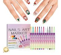 Lot de 12 stylos de peinture à ongles - Pointe fine à séchage rapide pour œuvres d'art de précision, flux de gel lisse avec pointe de 0,3 mm, outils de graffiti pour femmes, hommes, jeunes débutants