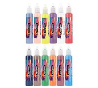 Lot de 12 stylos de peinture sur verre - 12 couleurs vives - Kit de dessin adapté aux débutants - Outils de décoration de verre - Pour les vacances, les mariages, les anniversaires, les festivals, les