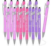Lot De 12 Stylos De Sensibilisation Au Cancer Du Sein Avec Ruban Rose,Accessoires Pour Stylo À Bille Faith En Métal,Encre Noire Pour Femmes Et Filles,Fournitures De Bureau (Rose,Violet,Style Ruban)