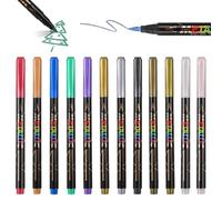 Lot de 12 stylos de tatouage pour enfants - Lot de 12 tatouages pailletés avec pochoirs - Crayons de tatouage temporaires pour enfants, paillettes, tatouages au henné, carnaval, anniversaire