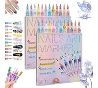 Lot de 12 stylos nail art à séchage rapide, style graffiti, pour nail art 3D, peinture acrylique, pour salon de beauté