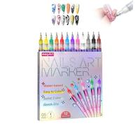 Lot de 12 stylos nail art, marqueurs nail art pour ongles en gel, stylos à dessin et à pointiller pour nail art, outils de manucure et de création nail art (1 PCS)