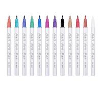 Lot de 12 stylos pour nail art, 2026, lot de stylos à ongles 3D, pour le bricolage, ligne d'art des ongles, graffiti, pour le dessin, le tracé, les graffitis (D)