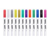 Lot de 12 stylos pour nail art, 2026, lot de stylos à ongles 3D, pour le bricolage, ligne de nail art, graffiti, pour le dessin, le tracé, les graffitis (A)