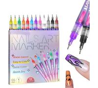 Lot de 12 stylos pour nail art, marqueur pour nail art, stylo de polissage pour nail art 3D, dessin, peinture, liner, pour bricolage Nail Art Beauty Adorn Outils de manucure