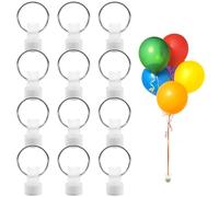 Lot de 12 supports de ballons en plastique - Avec support et poids - Parfait pour les mariages et les fêtes
