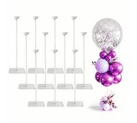 Lot de 12 supports de ballons réutilisables en acrylique - Présentoir de table robuste avec bâtons et base, supports de ballons pour centres de table, décorations de table pour fêtes (lot de 12, 40,6