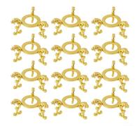 Lot de 12 supports de boules de cristal vintage argenté pour 40 boules de 80 mm, base triangulaire en métal offrant stabilité pour exposer des objets de collection et des articles de décoration (doré)