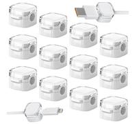 Lot de 12 supports de câbles réglables - Support de câble magnétique - Support de câble de bureau - Organisateur de câbles magnétique pour câbles de charge, HDMI, USB, câble audio (blanc)