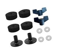 Lot de 12 supports de cymbale en feutre avec écrous - Accessoire professionnel de remplacement pour cymbale - Noir