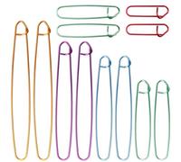 Lot de 12 supports de mailles colorés pour tricot, 6 tailles, supports de maille colorés pour tricot en aluminium, 6 cm/9 cm/12 cm/15 cm/17 cm/20 cm