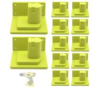 Lot de 12 supports de montage pour outils en plastique, station d'accueil pour batterie d'outil électrique compatible avec batterie Ryobi 18V, usage intensif pour atelier garage