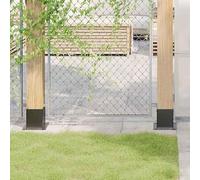 Lot de 12 supports de poteau carrés - 121 x 121 mm - Acier revêtu par pulvérisation pour bordure de jardin et clôture - Durable et résistant aux intempéries