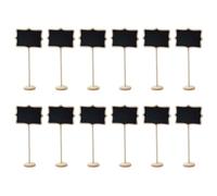 Lot de 12 tableaux à messages rectangulaires en bois avec socle pour réservations de tables de restaurant et étiquettes de prix, convient pour la maison, le bureau ou le restaurant