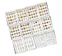 Lot de 12 tableaux alimentaires pour diabète - Planificateur de repas pour diabétiques - 20,3 x 25,4 cm - Liste des aliments pour diabète - Planificateur de bureau et de voyage pour diabétiques