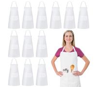 Lot de 12 Tabliers de Cuisine Réglables pour Hommes et Femmes - 2 Poches, Unisexes, Imperméables - Tablier de Chef pour Cuisine
