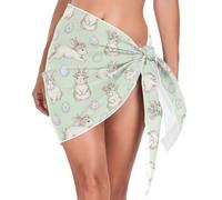 Lot de 12 taies d'oreiller motif lapin de Pâques vert clair avec fermeture éclair (utilisateur), multicolore, Taille L