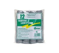 Lot de 12 tampons de laine d'acier - GERLON