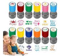 Lot de 12 tampons de salle de classe, tampons polyvalents portables pour enseignants, tampons de papeterie pour les devoirs, les prix scolaires