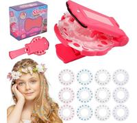 Lot de 12 tampons pour cheveux pour filles, kit de décoration de cheveux, 180 strass autocollants tendance, kit d'accessoires de recharge Bedazzler, outil de coiffure pour filles et enfants