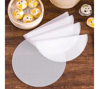 Lot de 12 Tapis Panier Cuisson Vapeur Silicone, 25cm Réutilisables Casserole Cuit Vapeur Pad, Anti-adhésifs Panier Vapeur Bambou Mesh, Steamer Tapis de Maille Pad en Maille pour Cuisine, Légumes