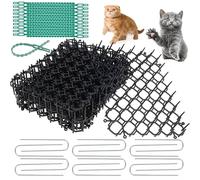 Lot de 12 tapis répulsifs pour chat et chien - 15,5 cm x 20 cm - Tapis répulsif portable anti-chat - Pour l'extérieur - Noir