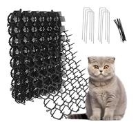Lot de 12 Tapis répulsifs pour Chats avec Pointes en Plastique - 21,6 x 16,0 cm - Bandes Anti-parasites - Comprend 6 agrafes et 6 Attaches zippées