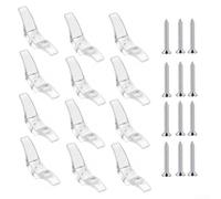 Lot de 12 taquets de câble transparents avec vis pour fixation de cordon aveugle sur systèmes de store enrouleur avec cheminement de cordon avant ou arrière (trou simple)