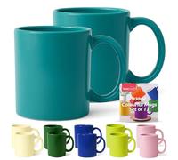 Lot de 12 tasses à thé et café colorées | 330 ml | Ensemble de tasses colorées pour café, thé, chocolat chaud, tasses colorées, ensemble de tasses en céramique, ensemble de tasses à café, lot de
