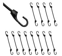 Lot de 12 Tendeurs Élastiques avec Crochets,10cm,Tendeurs Elastique avec Crochets, Crochets Résistants Anti-Corrosion, Élastique Naturel Haute Élasticité pour Camping, Bâches, Bagages, Voiture, Moto