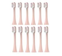 Lot de 12 têtes brosse rechange compatibles avec les brosses à dents électriques soniques SOOCAS V1/X1/X3/X5/X3U/X3PRO/v1/v2 poils souples(Pink)