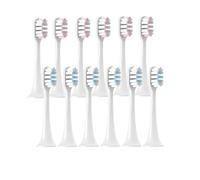 Lot de 12 têtes brosse rechange compatibles avec les brosses à dents électriques soniques XIAOMI MIJIA T300/T500/T700 ; embouts poils souples sous vide(6Pink6WhiteBlue)