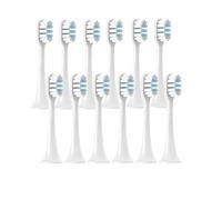 Lot de 12 têtes brosse rechange compatibles avec les brosses à dents électriques soniques XIAOMI MIJIA T300/T500/T700 ; embouts poils souples sous vide(12WhiteBlue)