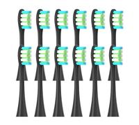 Lot de 12 têtes brosse rechange compatibles avec les brosses à dents poils souples Oclean X/X PRO/Z1/F1/One/Air 2/SE(12pcs Black)