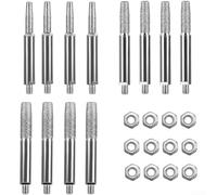 Lot de 12 têtes d'affûtage de chaîne de tronçonneuse 4 mm, 4,8 mm, 5,5 mm, embouts manuels à manivelle pour scie électrique, polissage du métal et outils de sculpture sur bois