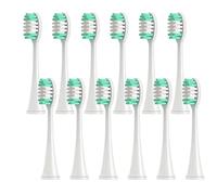 Lot de 12 têtes de brosse de rechange pour brosse à dents électrique Aquasonic Black Series et Vibe avec capuchon de protection anti-poussière séparé, blanc