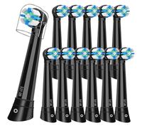 Lot de 12 têtes de rechange iO compatibles avec les brosses à dents électriques Oral B iO 3 4 5 6 7 8 9 10, compatibles avec Oral B iO, poils moyennement durs pour prendre soin de vos dents, noir