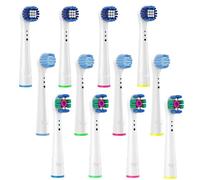 Lot de 12 Têtes de Rechange pour Brosse à Dents Electrique Oral-b, rechange pour brosse à dents électrique Compatible, Inclure Precision、3D Whitening、Sensitive