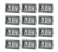 Lot de 12 thermomètres numériques d'intérieur - Mini thermomètre d'intérieur - Thermomètre d'intérieur - Thermomètre d'intérieur - Thermomètre d'intérieur - Thermomètre d'intérieur pour la maison, le