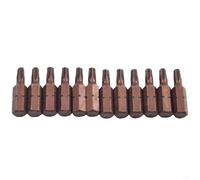 Lot de 12 tiges hexagonales à 5 pointes pour embouts de tournevis Torx avec trou, 25 mm, magnétiques, en acier allié, compatible avec tournevis électriques et manuels (TS20)
