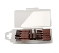 Lot de 12 tiges hexagonales à 5 pointes pour embouts de tournevis Torx avec trou, 25 mm, magnétiques, en acier allié, compatible avec tournevis électriques et manuels (TS25)