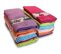 Lot de 12 torchons de cuisine en éponge 100 % coton 50 x 45 cm, Briebe, PC12B, , Multicolore Multicolore G