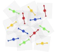 Lot de 12 Toupies de Jeu, Plateau de Jeu en Acrylique Vierge avec Flèches Rotatives Toupies de Jeu à Flèches Effaçables Toupies Transparentes pour Activités en arré, Flèche Colorée)