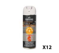 Lot de 12 Traceurs de chantier fluorescent 360° IDEAL SPRAY Blanc SOPPEC