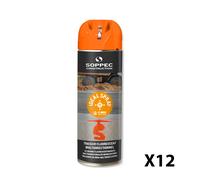 Traceur de chantier fluorescent 360° IDEAL SPRAY Orange SOPPEC
