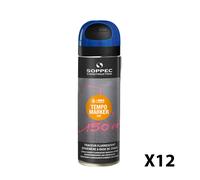 Lot de 12 Traceurs de chantier fluorescent TEMPO MARKER Bleu SOPPEC
