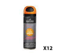 Lot de 12 Traceurs de chantier fluorescent TEMPO MARKER Orange SOPPEC