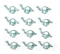 Lot de 12 Trombones Décoratifs en Métal, Forme de Dinosaure, pour Bureau et École, Accessoires de Papeterie et Loisirs Créatifs