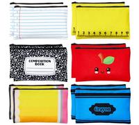 Lot de 12 trousses de maquillage pour la rentrée scolaire, pour carnet de notes, cosmétiques, crayons, trousse de toilette, trousse de voyage, cadeau de reconnaissance pour enseignant, pour le premier