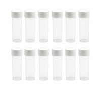 Lot de 12 tubes à essai en plastique de 25 ml avec bouchons à vis rechargeables pour expériences scientifiques, loisirs créatifs, fêtes, épices, perles, bonbons, laboratoire, etc